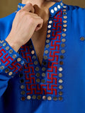 Charming Blue Embroidered Rayon Navratri Wear Men’s Kurta