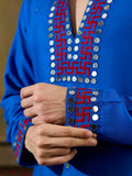 Charming Blue Embroidered Rayon Navratri Wear Men’s Kurta