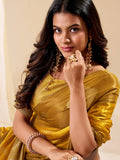 Phenomenal Yellow Zari Weaving Tissue Haldi Wear Saree With Blouse