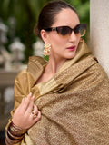 Precious Brown Zari Weaving Silk Traditional Saree With Blouse