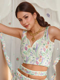Phenomenal White Sequins Net Evening Wear Lehenga Choli With Dupatta