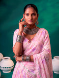 Charming Pink Floral Printed Silk Festival Wear Lehenga Choli