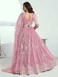 Pretty Pink Thread Embroidery Engagement Wear Lehenga Choli