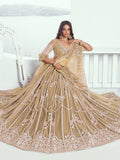 Beautiful Beige Thread Embroidered Party Wear Lehenga Choli