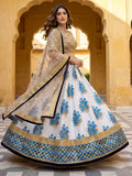 Regal Off-White Floral Printed Silk Sangeet Wear Lehenga Choli With Dupatta