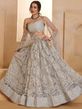 Spectacular Light Grey Sequins Net Bridesmaid Lehenga Choli