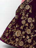 Beautiful Purple Colored Party Wear Designer Embroidered Velvet Lehenga Choli