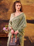 Incredible Green Digital Printed Tussar Silk Casual Wear Saree With Blouse