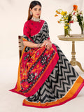 Classic Black Zig-Zag Printed Tussar Silk Casual Wear Saree With Blouse