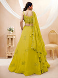Awesome Neon Yellow Embroidered Engagement Wear Lehenga Choli