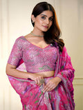 Wonderful Pink Sequins Organza Sangeet Wear Lehenga Choli