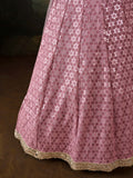 Dazzling Pink Mirror Work Georgette Function Wear Lehenga Choli