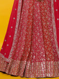 Precious Red Sequins Georgette Wedding Lehenga Choli With Dupatta