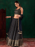 Lovely Blue Sequins Georgette Party Wear Lehenga Choli With Dupatta