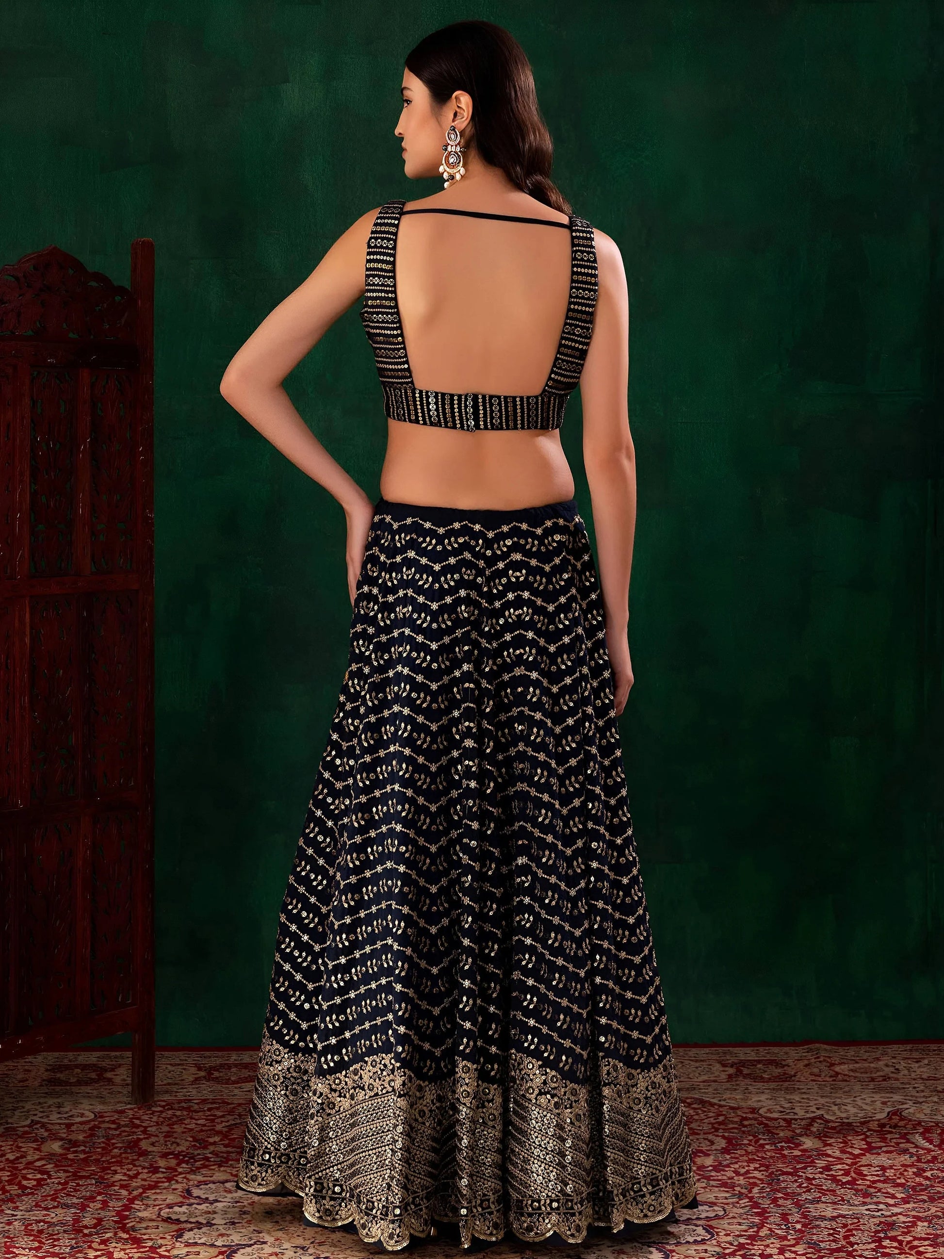 Lovely Blue Sequins Georgette Party Wear Lehenga Choli With Dupatta