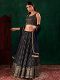Lovely Blue Sequins Georgette Party Wear Lehenga Choli With Dupatta