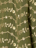 Ravishing Green Zari Embroidery Georgette Mehendi Wear Lehenga Choli