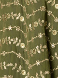 Ravishing Green Zari Embroidery Georgette Mehendi Wear Lehenga Choli