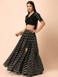 Adorable Black Zari Embroidered Georgette Event Wear Lehenga Choli