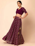 Delightful Maroon Zari Embroidered Georgette Wedding Lehenga Choli