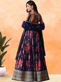 Magnetic Purple Floral Printed Chinon Wedding Wear Lehenga Choli
