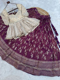 Impressive Purple Embroidery Silk Festival Wear Lehenga Choli