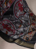 Luxury Black Kalamkari Zari Weaving Chanderi Festive Saree