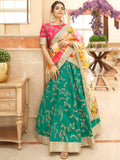 Fascinating Green Sequins Art Silk Wedding Wear Lehenga Choli