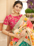 Fascinating Green Sequins Art Silk Wedding Wear Lehenga Choli