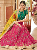 Mesmerizing Pink Sequins Art Silk Reception Wear Lehenga Choli