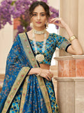 Astonishing Blue Sequins Work Art Silk Sangeet Wear Lehenga Choli