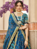 Astonishing Blue Sequins Work Art Silk Sangeet Wear Lehenga Choli