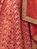 Incredible Red Embroidered Art Silk Traditional Wear Lehenga Choli