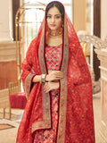 Incredible Red Embroidered Art Silk Traditional Wear Lehenga Choli