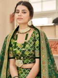 Improbable Green Sequins Art Silk Engagement Wear Lehenga Choli