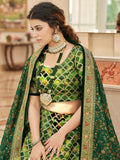 Improbable Green Sequins Art Silk Engagement Wear Lehenga Choli