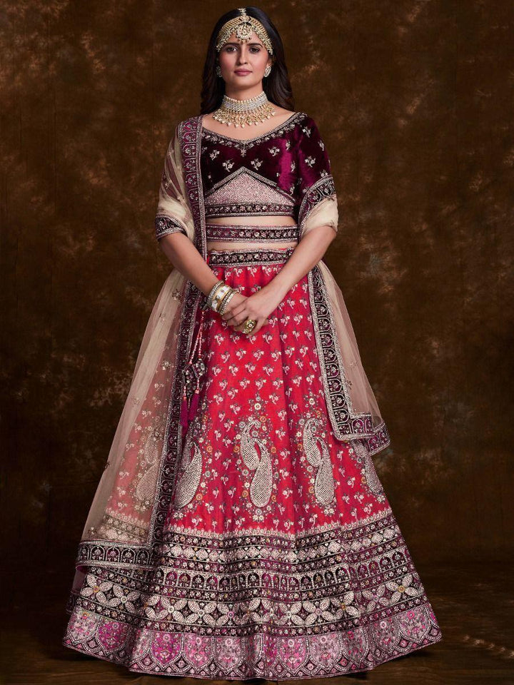Blushing Pink Embroidered Art Silk Bridesmaid Lehenga Choli