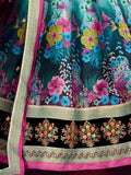 Multi-Color Floral Print Banglori Silk Wedding Wear Lehenga Choli