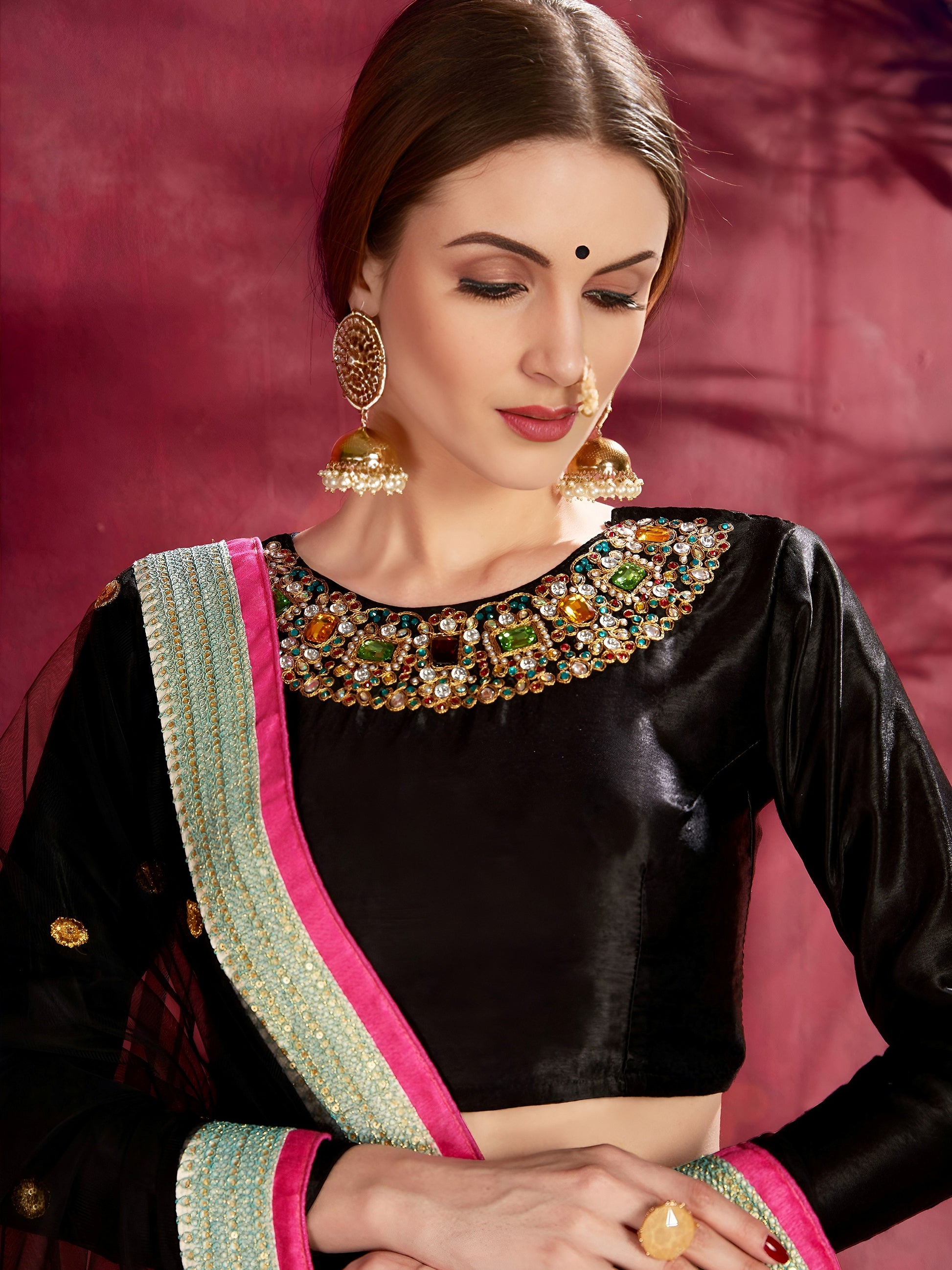 Multi-Color Floral Print Banglori Silk Wedding Wear Lehenga Choli