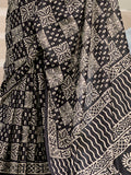 Glamorous Black Printed Silk Event Wear Saree With Blouse