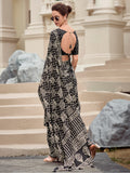 Glamorous Black Printed Silk Event Wear Saree With Blouse