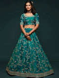 Greatest Green Thread Embroidery Art Silk Wedding Lehenga Choli