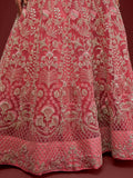 Gorgeous Pink Embroidered Net Wedding Wear Lehenga Choli