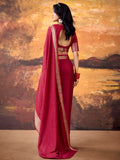 Incredible Red Zari Weaving Georgette  Festive Wear Saree With Blouse