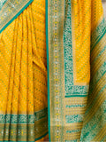 Gorgeous Yellow Zari Weaving Banarasi Silk Haldi Wear Saree With Blouse