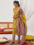 Precious Mauve Patch Work Organza Wedding Wear Pant Suit With Dupatta