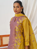 Desirable Mustard Yellow Embroidered Organza Haldi Wear Pant Suit With Dupatta