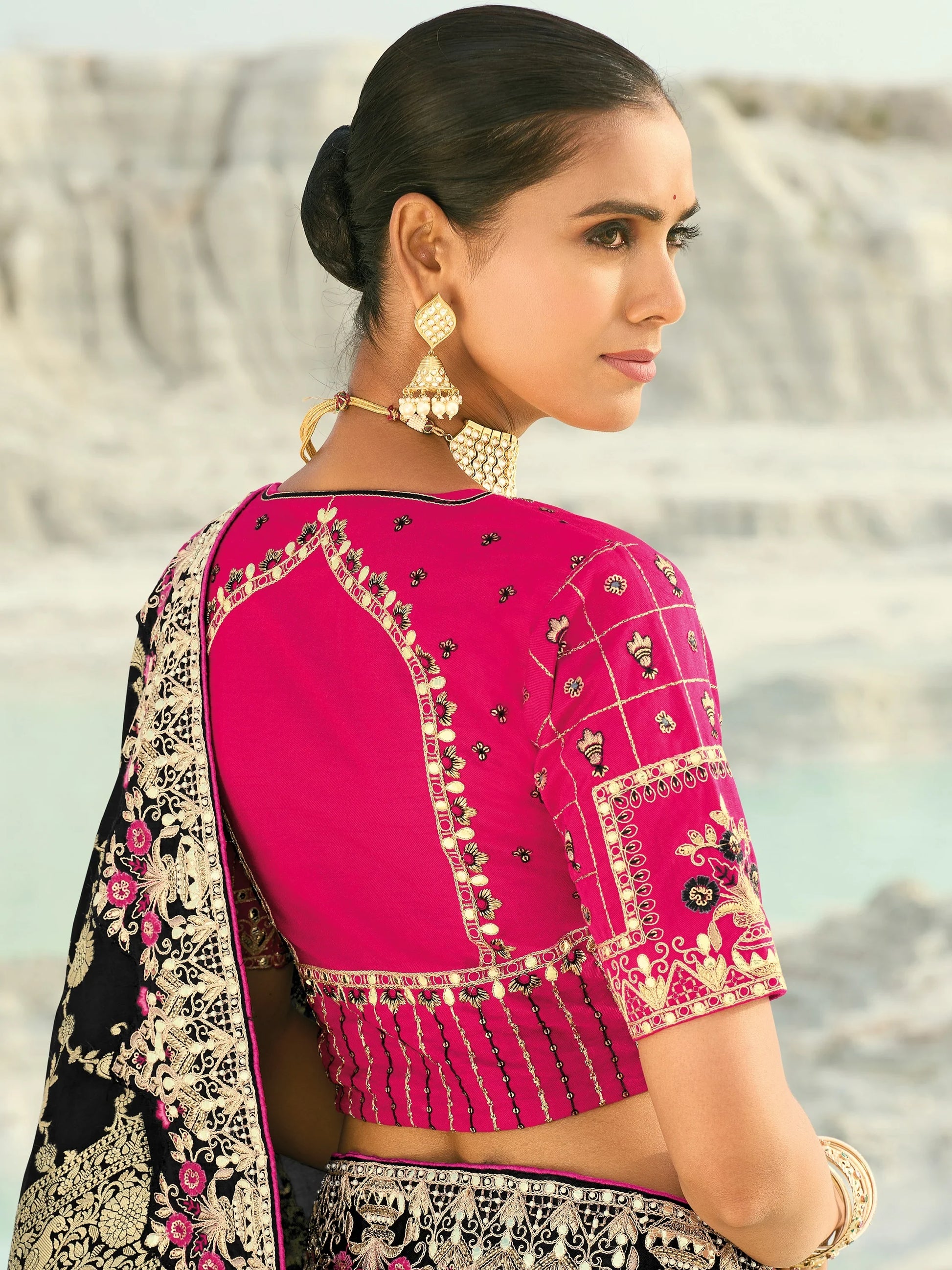 Wonderful Black Zari Work Satin Function Wear Saree With Blouse