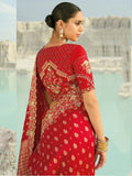 Fantastic Red Zari Work Satin Wedding Wear Saree With Blouse