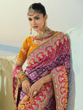 Majestic Purple Handwork Silk Wedding Wear Patan Patola Style Saree